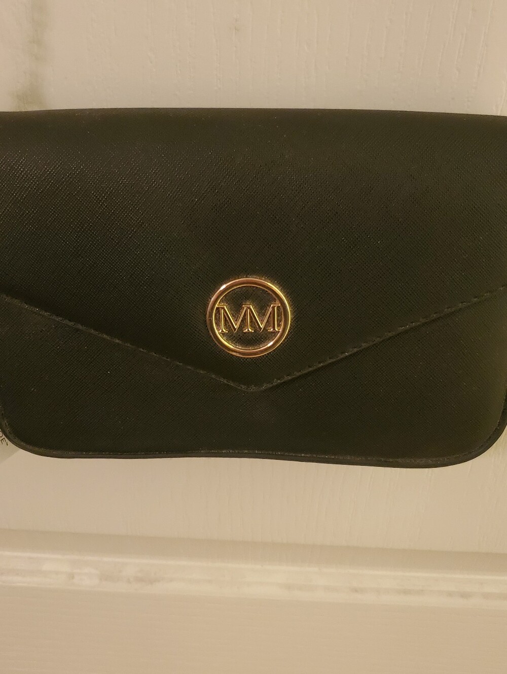 Marilyn Monroe Black Crossbody Bag with Gold Logo